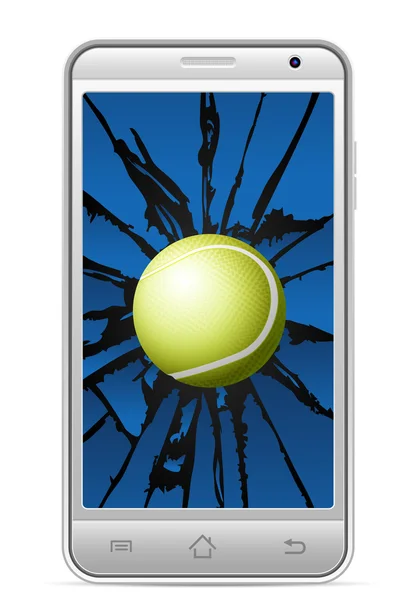 Rachado telefone inteligente tênis — Vetor de Stock