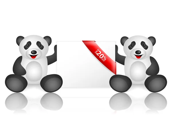 Pandas 20% de descuento — Vector de stock