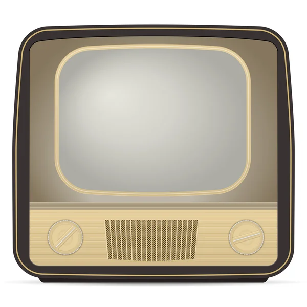 Retro-Fernseher auf weiß — Stockvektor