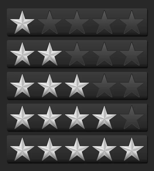 Silver rating stars — Stock Vector
