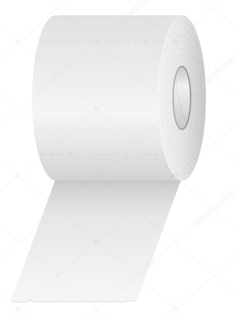 Toilet paper on white