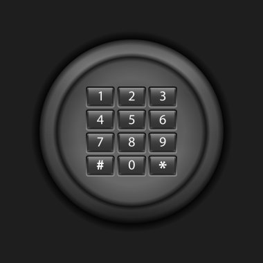 Şifreli kilit siyah