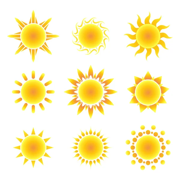 Güneş sembol seti — Stok Vektör