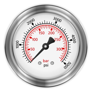 Manometer on a white clipart