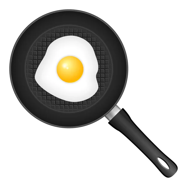 Frying pan with egg — Stock Vector