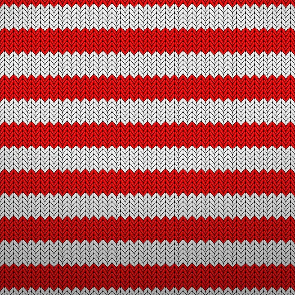 Knitted red white pattern — Stock Vector