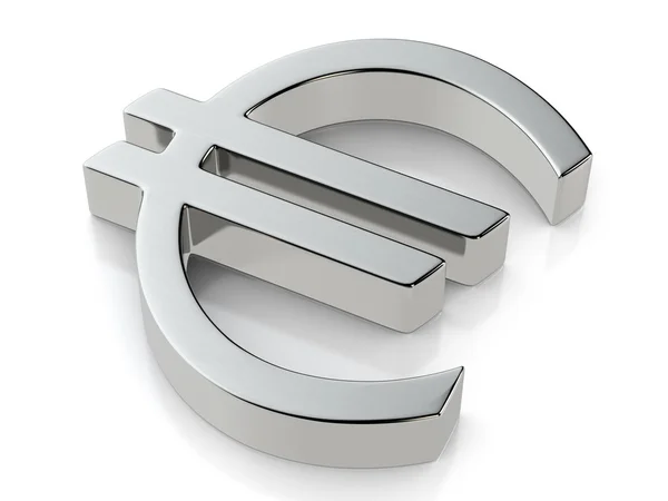 Metallic euro symbol — Stock Photo, Image