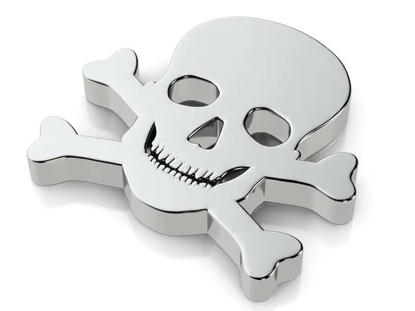 Metalen skull-symbool — Stockfoto