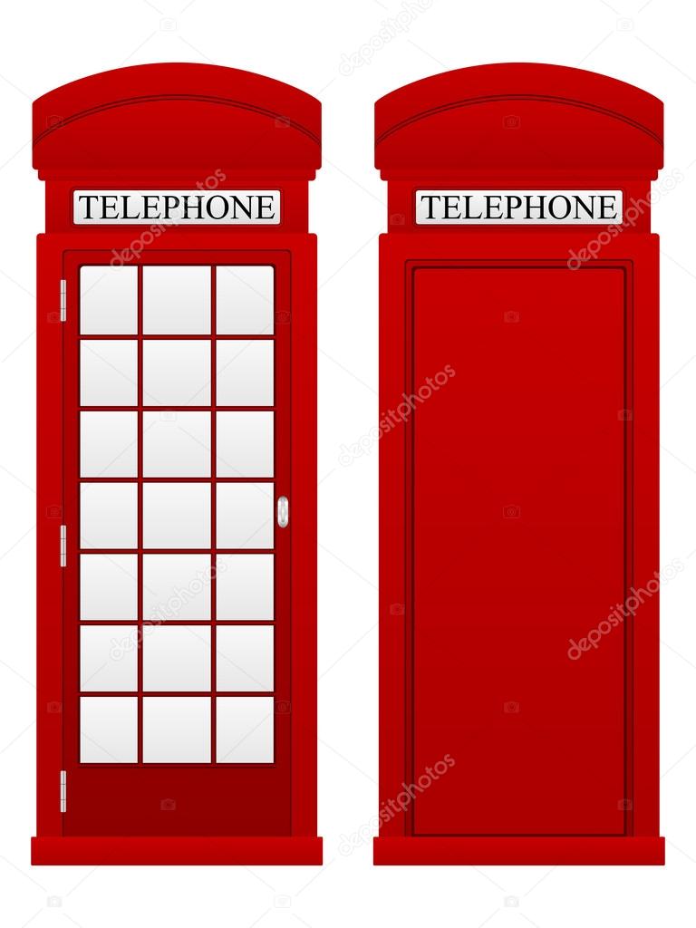 Telephone box on white