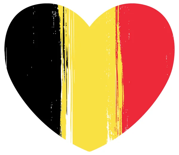 Belgium flag in heart shape — Stock Vector