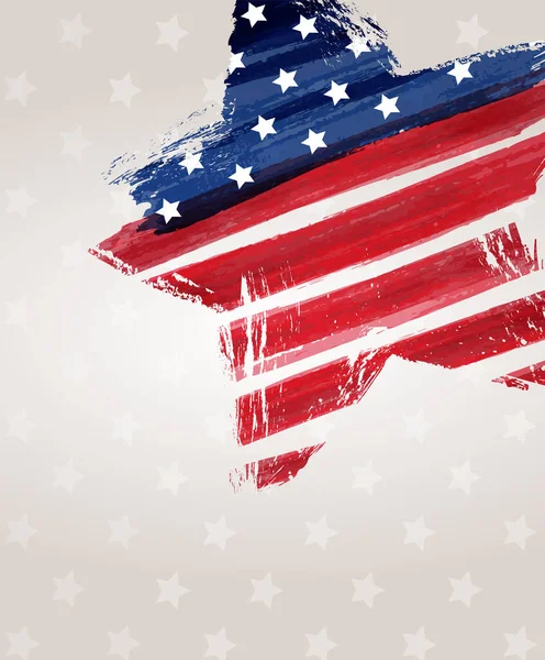 Streszczenie Grunge Akwarela Flaga Kształcie Grunge Gwiazdy Flaga Stanów Zjednoczonych — Wektor stockowy