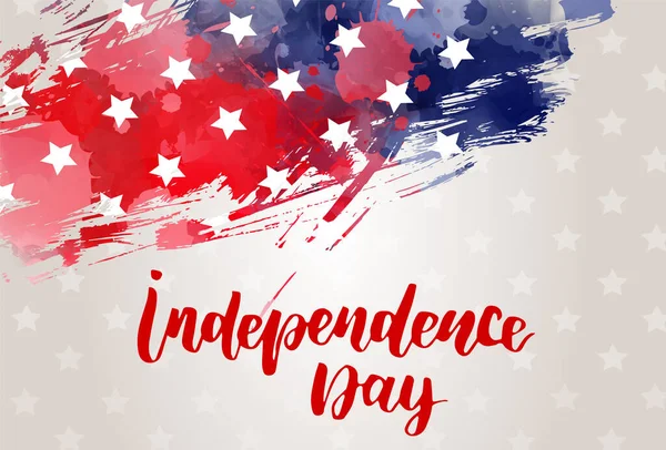 Joyeuse Fête Indépendance Aux États Unis Amérique Fond Aquarelle Abstrait — Image vectorielle