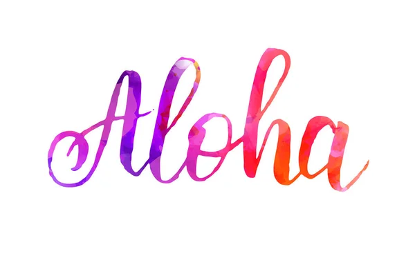 Mensaje Caligrafía Aloha Texto Caligráfico Moderno Manuscrito — Vector de stock