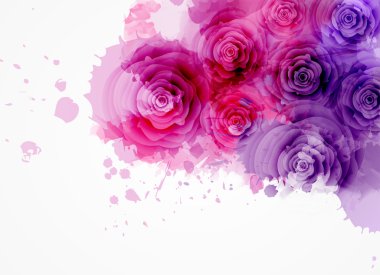 Abstract background with roses clipart
