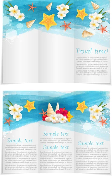 Trifold template booklet for travel advertise — Stock Vector