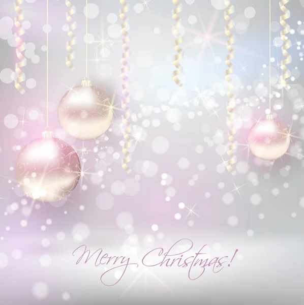 Christmas background with shiny christmas baubles — Stock Vector