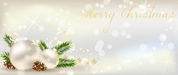 Banner de Navidad con decoración — Vector de stock