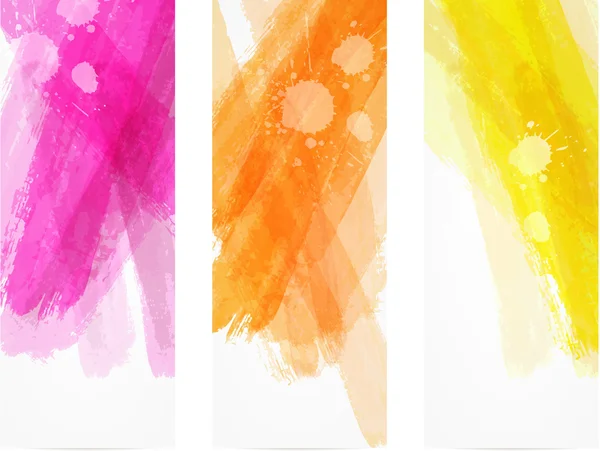 Watercolor brushed lines banners — Stock Vector