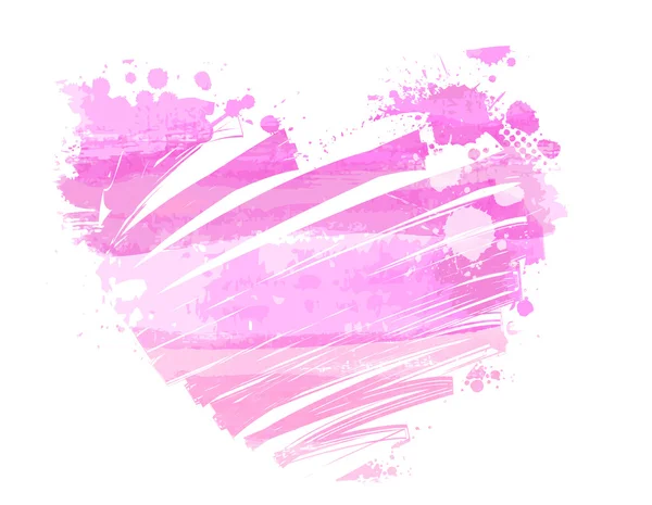 Grunge watercolored heart — Stock Vector