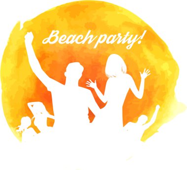Turuncu grunge watercolored parti arka plan