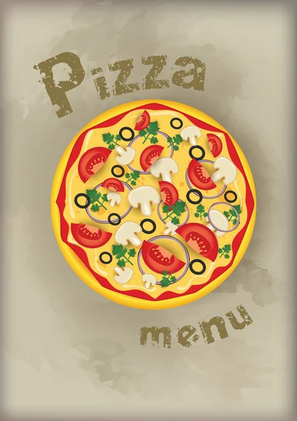 Modelo de menu de pizza — Vetor de Stock