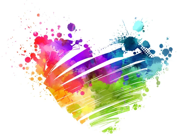 Grunge coeur couleur aquarelle — Image vectorielle