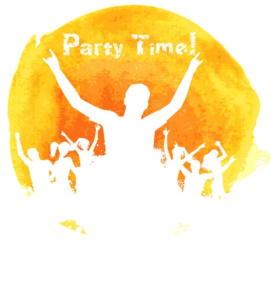 Tło watercolored party pomarańczowy grunge — Wektor stockowy