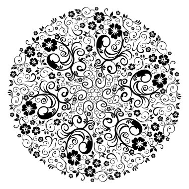 Vektör güzel Deco tek renkli kontur Mandala