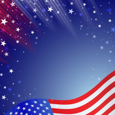 Parlak Amerikan ulusal bayrak sallayarak dört Temmuz için
