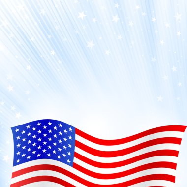Parlak Amerikan ulusal bayrak sallayarak dört Temmuz için