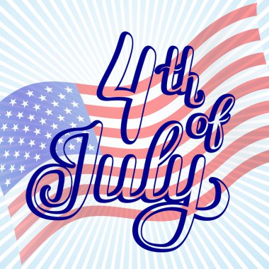 Parlak Amerikan ulusal bayrak sallayarak dört Temmuz için