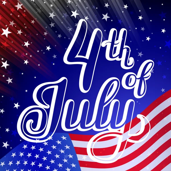 Λαμπερό αμερικανική εθνική σημαία κυματίζει για το τέταρτο του Ιουλίου — Διανυσματικό Αρχείο