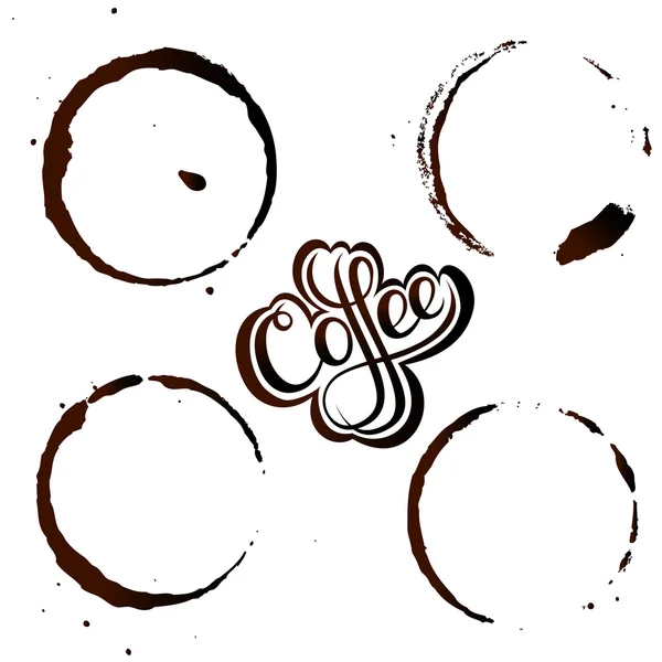 Teinture de café, isolé sur fond blanc . — Image vectorielle