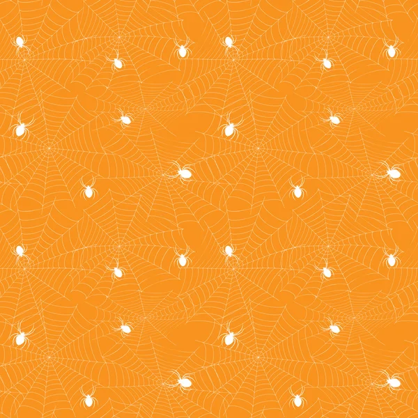 Halloween aranha web sem costura padrão. Fundo vetorial . — Vetor de Stock