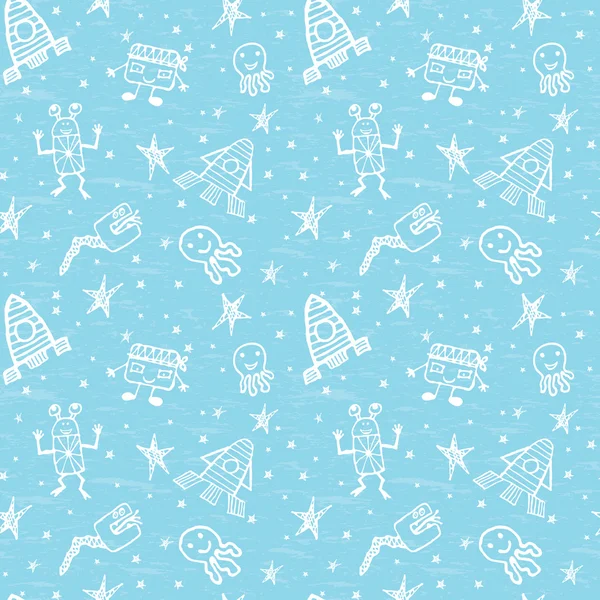 Vector hand drawn doodles cartoon set of Space objects — Stock Vector