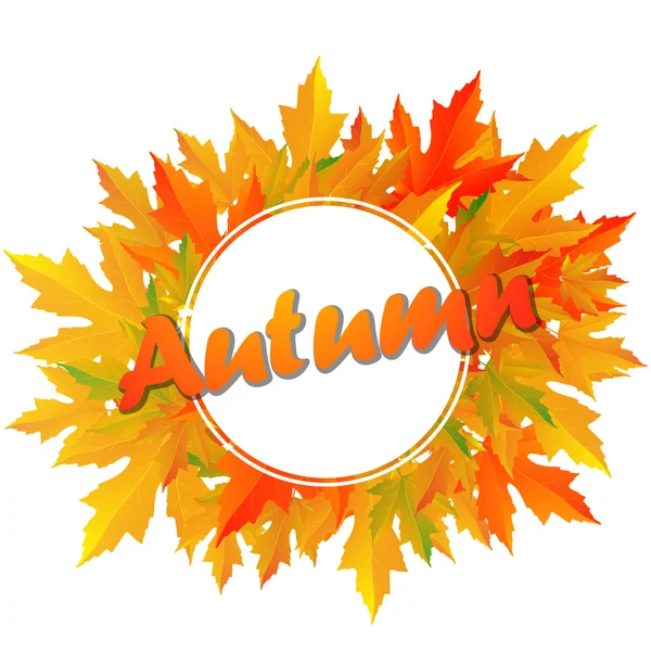 Autunno tipografico. Foglia d'autunno . — Vettoriale Stock