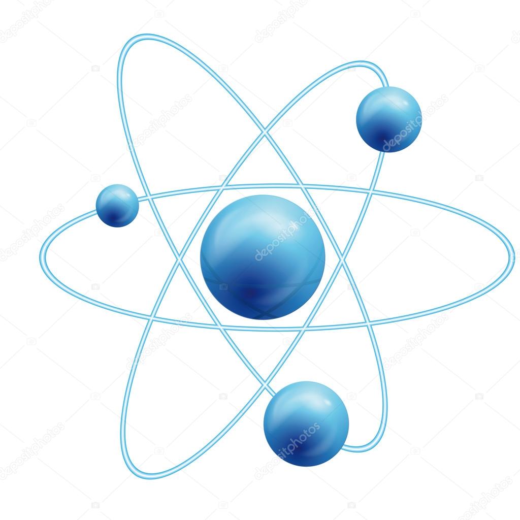 Atom symbol with a globe