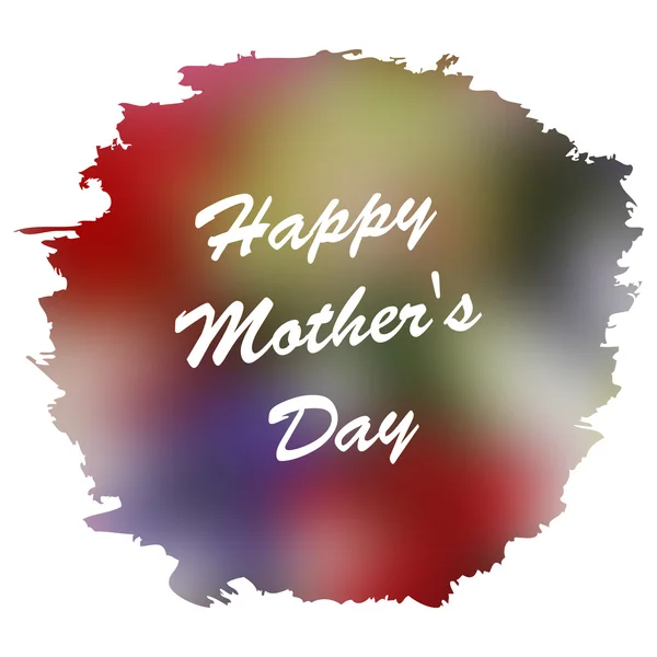 Glücklich Muttertag Schriftzug auf verschwommenem floralen Hintergrund. — Stockvektor