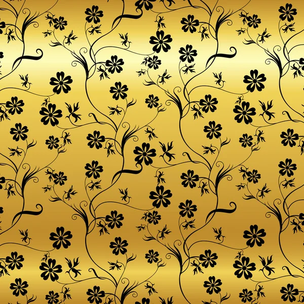 Fond brillant sans couture avec motif floral vintage . — Image vectorielle