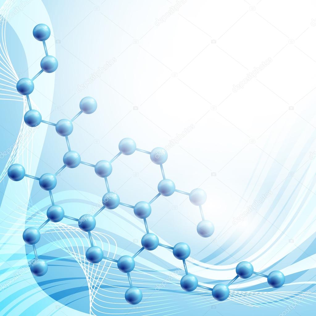 molecule over blue background