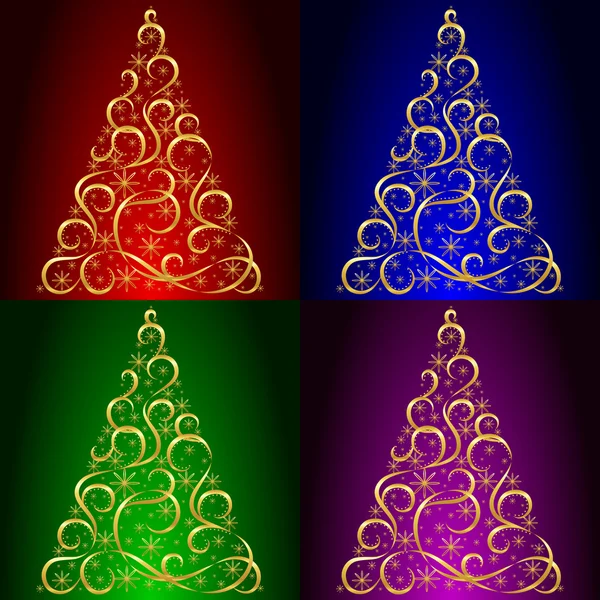 Kerstkaart. Kerstboom. — Stockvector