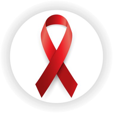 İllüstrasyon kırmızı kurdele - AIDS vektör