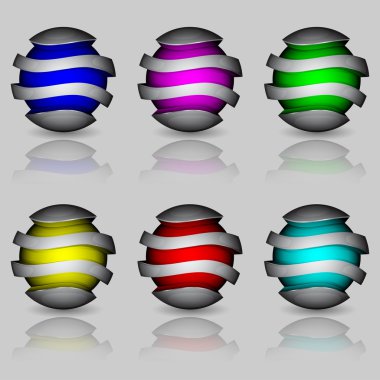 İzole renkli parlak küreler.