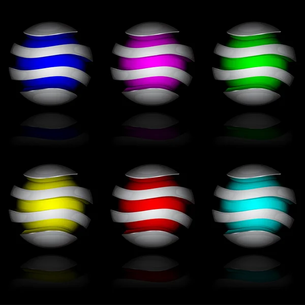 Colorful glossy spheres isolated. — Stock Vector