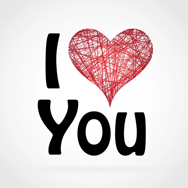 Love You Valentine Day cartão de saudação —  Vetores de Stock