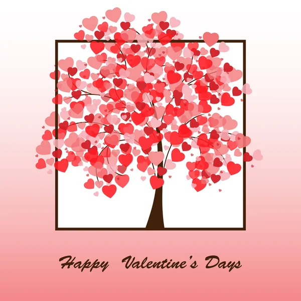 Illustration of a tree covered with hearts. — Stock Vector