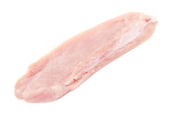 Raw Turkey Meat Slice Isolated White — Stock Photo, Image