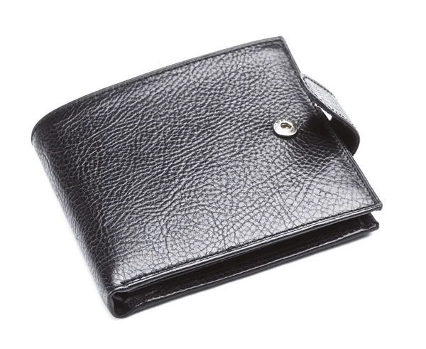 Svart läder plånbok — Stockfoto