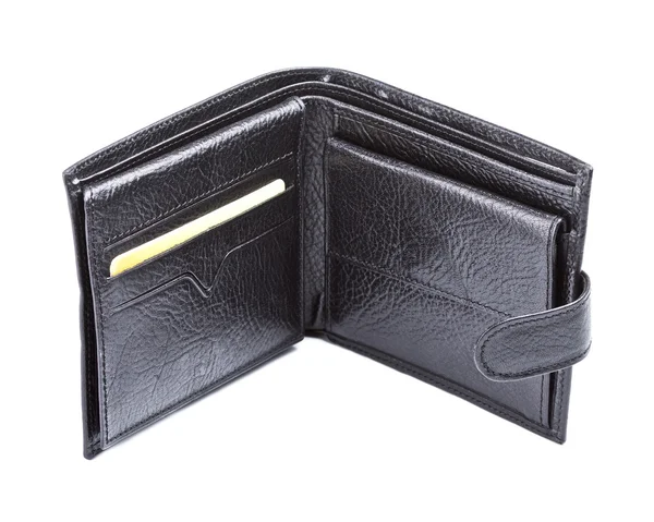 Black Leather Wallet — Stock Photo, Image