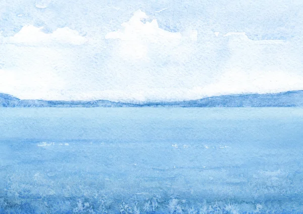 Watercolor illustration of a sea — Stock Photo, Image